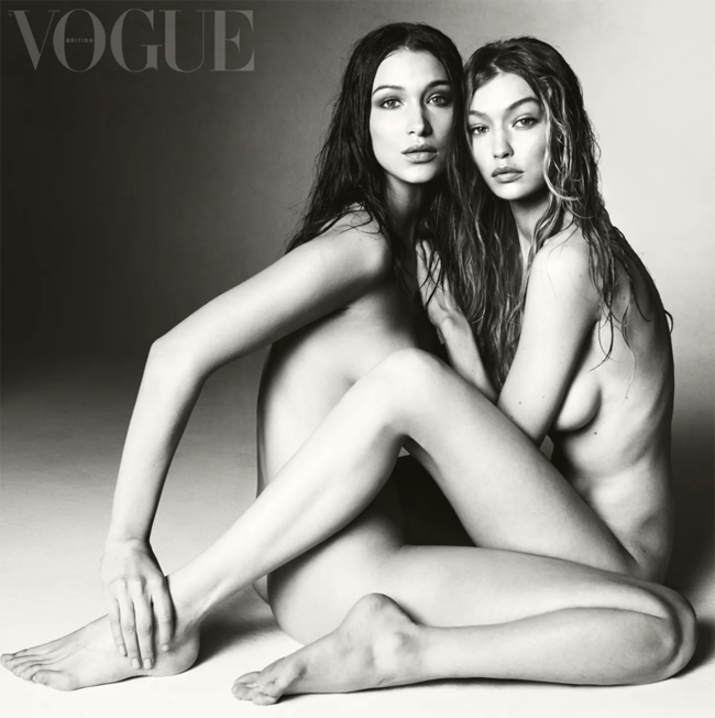 Οι θαυμαστές διχάζονται για την Gigi και την Bella Hadid που ποζάρουν γυμνή μαζί για τη Vogue